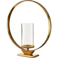 Circus Large Glass Candle Holder - Gold, Aluminium
