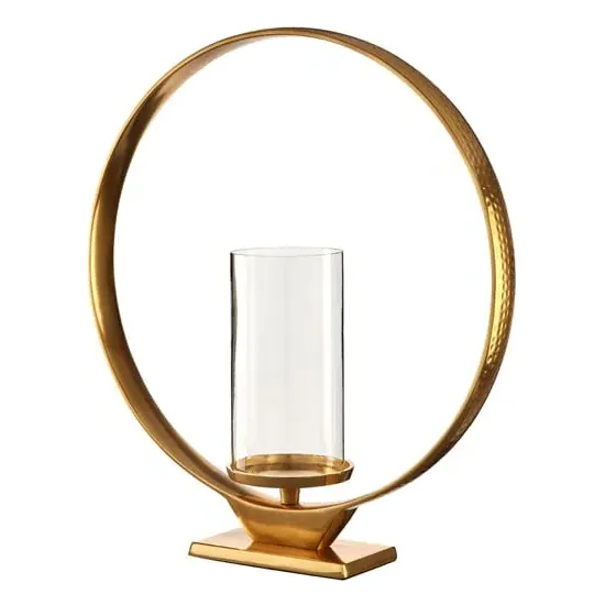 Circus Large Glass Candle Holder - Gold, Aluminium