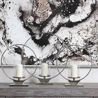 Circus Medium Glass Candle Holder - Silver, Aluminium