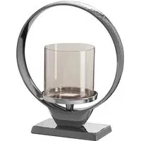 Circus Small Glass Candle Holder - Silver, Aluminium