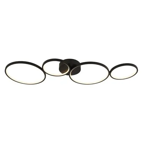Cirque 4 LED Ring Ceiling Light - Matt Black, White image