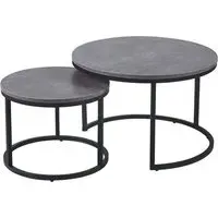 Citrus Round Nesting Coffee Tables - Grey, MDF