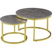 Citrus Round Nesting Coffee Tables - Grey, MDF