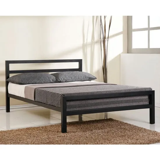 City Block Double Bed Frame - Black, Metal