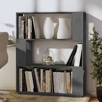 Civilla Bookcase and Room Divider - Grey, Pinewood