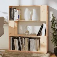 Civilla Bookcase and Room Divider - Natural, Pinewood