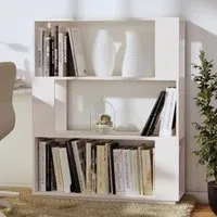 Civilla Bookcase and Room Divider - White, Pinewood