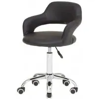 Civo Office Chair with Curved Back - Black, Leather