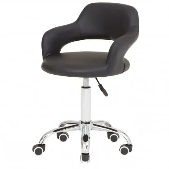 Civo Office Chair with Curved Back - Black, Leather image