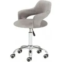 Civo Velvet Office Chair with Curved Back - Grey