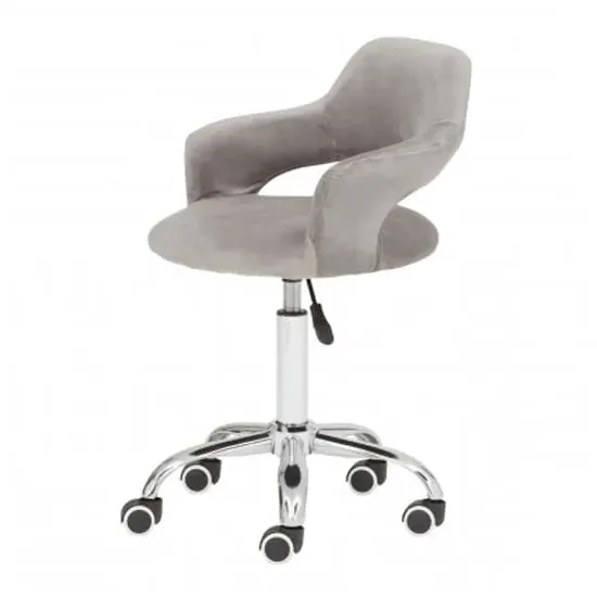 Civo Velvet Office Chair with Curved Back - Grey image