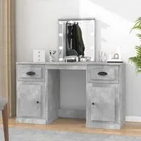 Claire Dressing Table with LED Lights - Concrete Effect