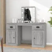 Claire Dressing Table with LED Lights - Grey Sonoma Oak