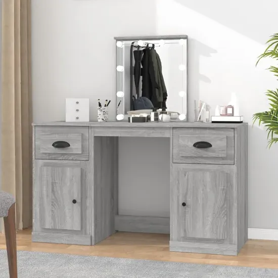 Claire Dressing Table with LED Lights - Grey Sonoma Oak image