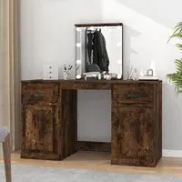 Claire Dressing Table with LED Lights - Smoked Oak