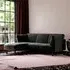 Claire Velvet Sectional Sofa Bed with Dark Wooden Legs - Black