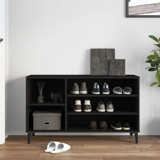 Clanton Shoe Storage Bench - Black, Engineered Wood