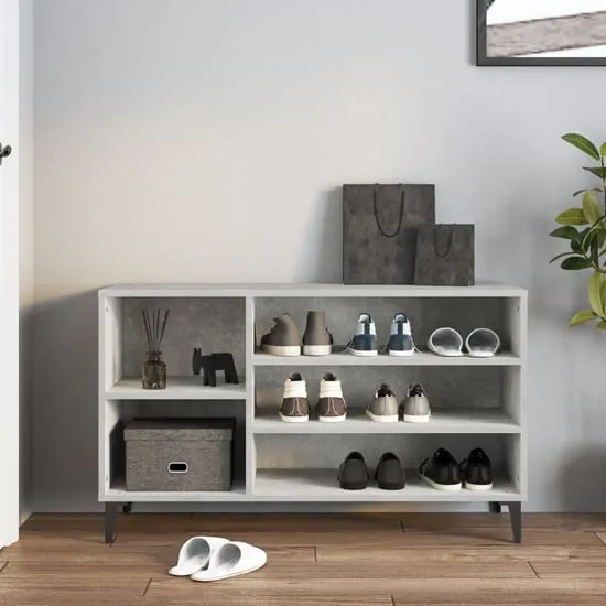 Clanton Shoe Storage Bench - Concrete Effect, Engineered Wood image
