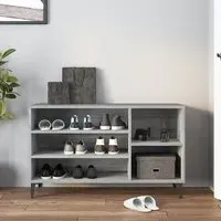 Clanton Shoe Storage Bench - Grey, Engineered Wood