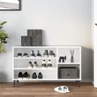 Clanton Shoe Storage Bench - White, High Gloss