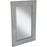 Clara Large Rectangular Wall Mirror - Silver, Mosaic Frame