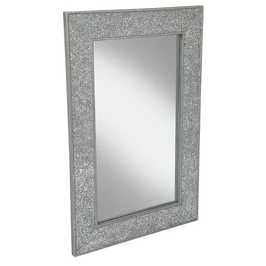 Clara Large Rectangular Wall Mirror - Silver, Mosaic Frame
