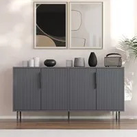 Clara Sideboard with 4 Doors - Anthracite, Melamine alternate view