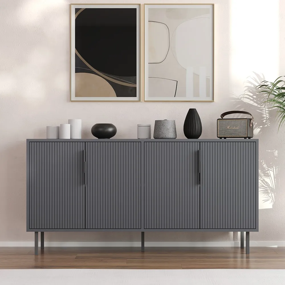 Clara Sideboard with 4 Doors - Anthracite, Melamine product