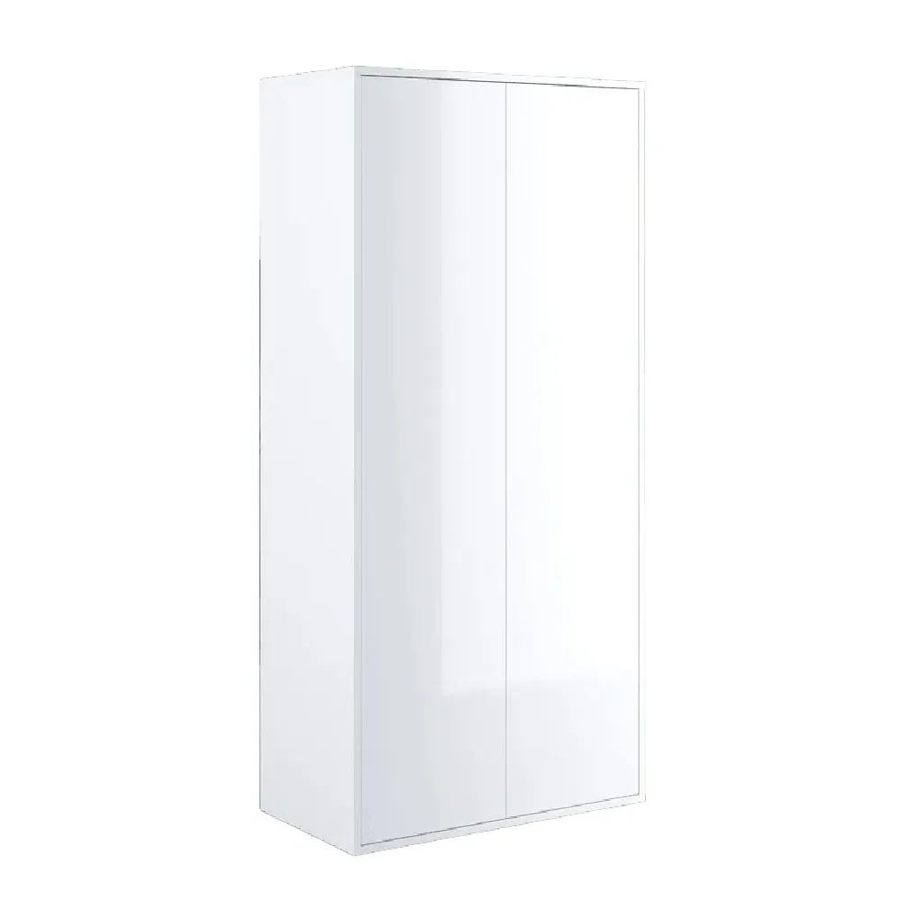 Clarion 2-Door Wardrobe - White, High Gloss image