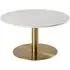 Clarkston Round Coffee Table - White, Marble