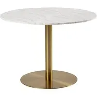 Clarkston Round Dining Table - White, Marble