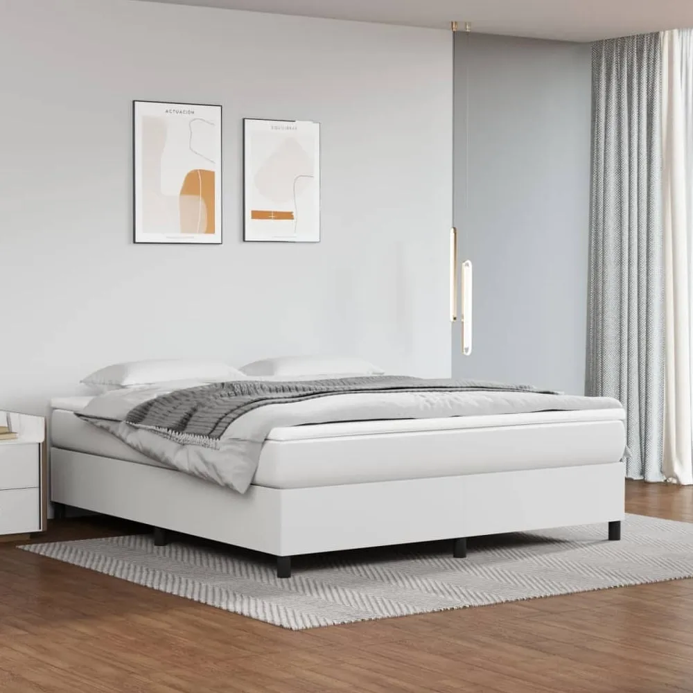 Clarkston Super King Size Bed Frame - White, Faux Leather image