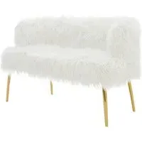 Clarox 2-Seater Sofa - White, Faux Fur