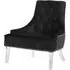Clarox Button Tufted Accent Chair - Black, Velvet