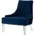 Clarox Button Tufted Accent Chair - Blue, Velvet