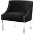 Clarox Curved Armchair - Black, Velvet
