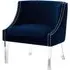 Clarox Curved Armchair - Blue, Velvet