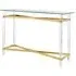 Clarox Rectangular Console Table - Clear, Gold
