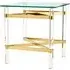 Clarox Square End Table - Clear, Gold