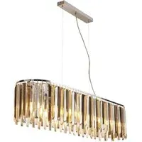 Clarrisa 8 Light Crystal Drops Pendant Light - Chrome