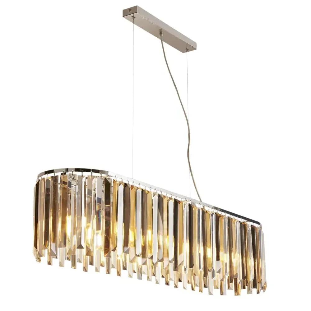 Clarrisa 8 Light Crystal Drops Pendant Light - Chrome