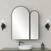 Classe Bathroom Mirror Cabinet - Black, MDF alternate view