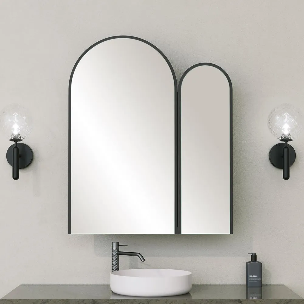 Classe Bathroom Mirror Cabinet - Black, MDF product