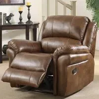 Claton 1-Seater Recliner Sofa - Tan, Faux Leather