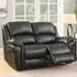 Claton 2-Seater Recliner Sofa - Black, Faux Leather