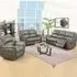 Claton 3-Piece Recliner Sofa Suite - Grey, Faux Leather