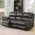 Claton 3-Seater Recliner Sofa - Black, Faux Leather
