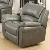 Claton Recliner Armchair - Grey, Faux Leather