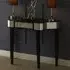 Clavona Mirrored Glass Console Table - Clear, Black