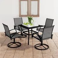Clayton 5-Piece Garden Dining Set - Anthracite, Steel alternate view